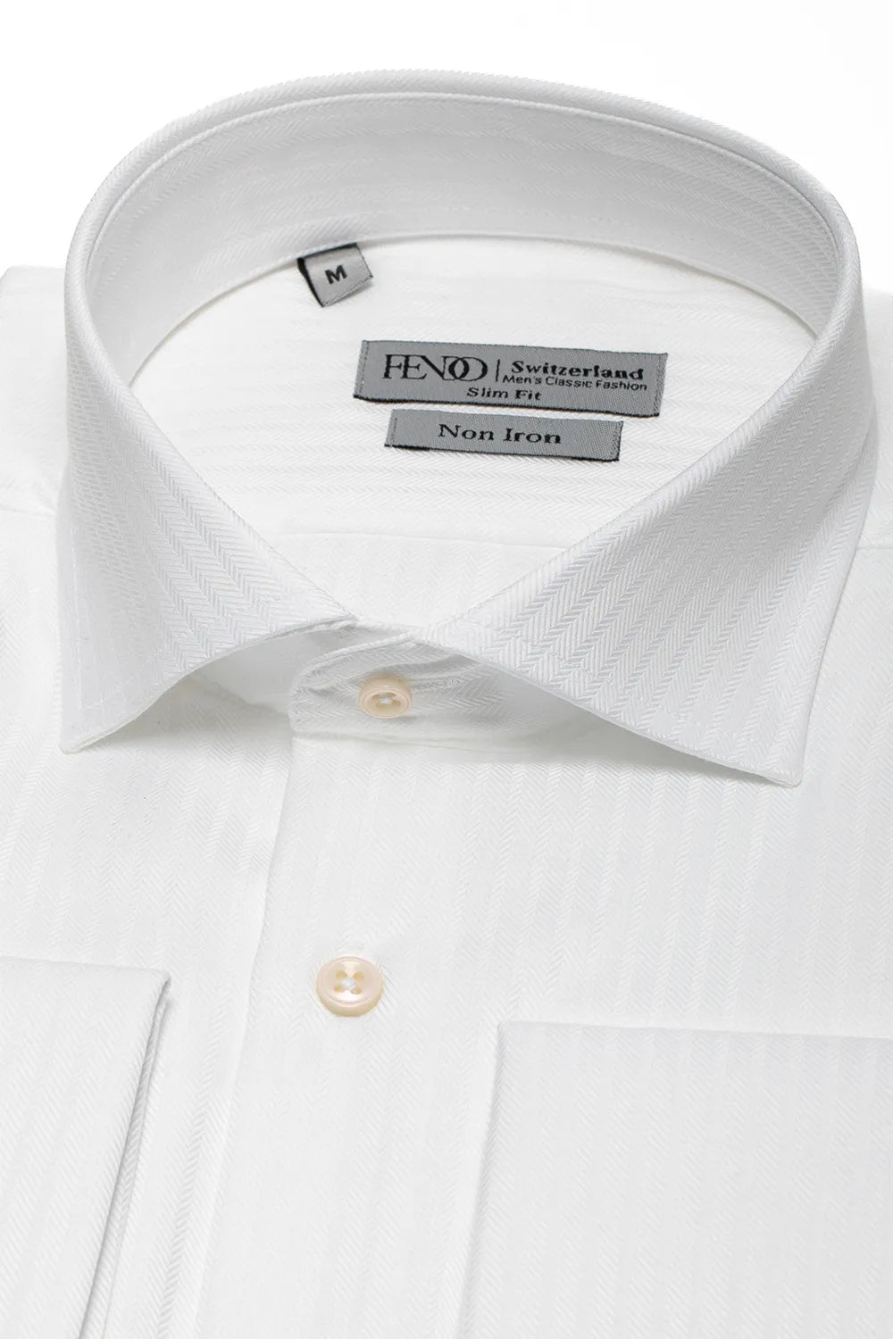 White striped slim fit cotton shirt