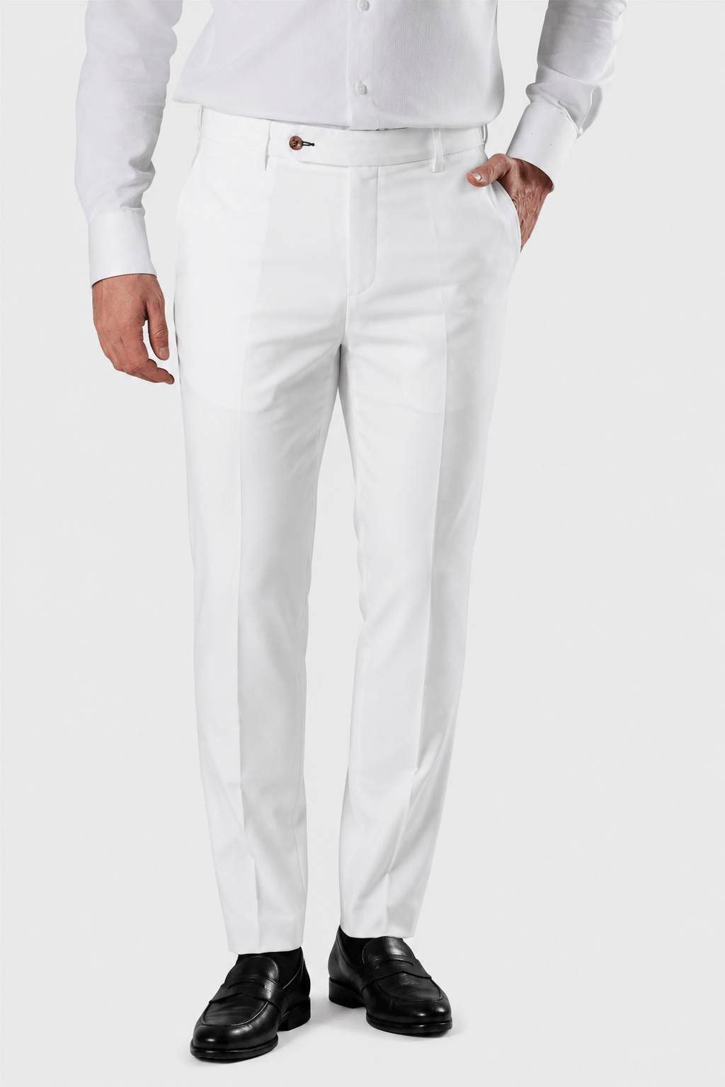 Weiße Slim Fit Chinos