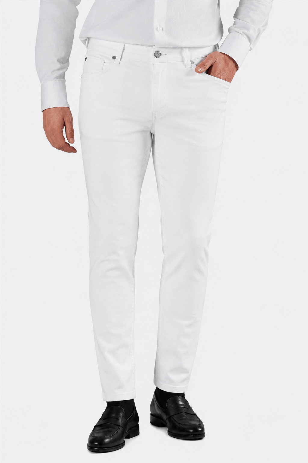 Weiße Slim Fit Jeans