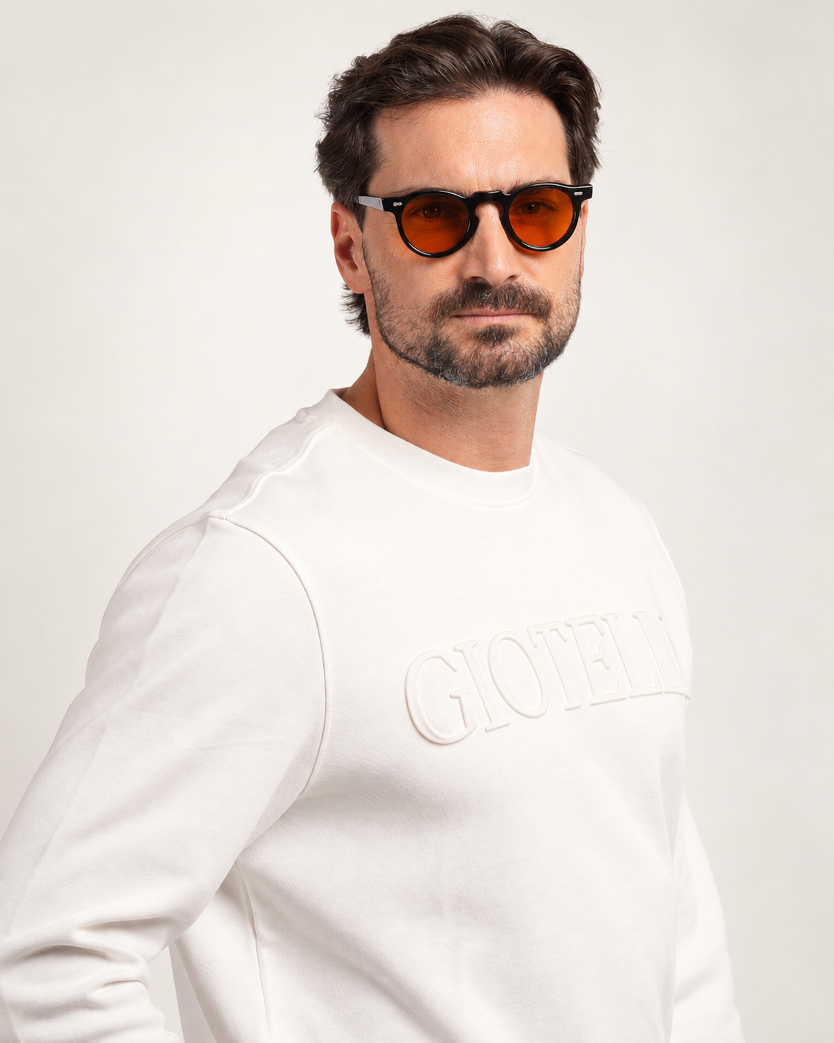 Weisser Trainingsanzug aus Baumwollmischung