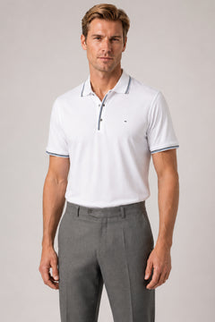 Weißes Baumwolle-Polo-Shirt