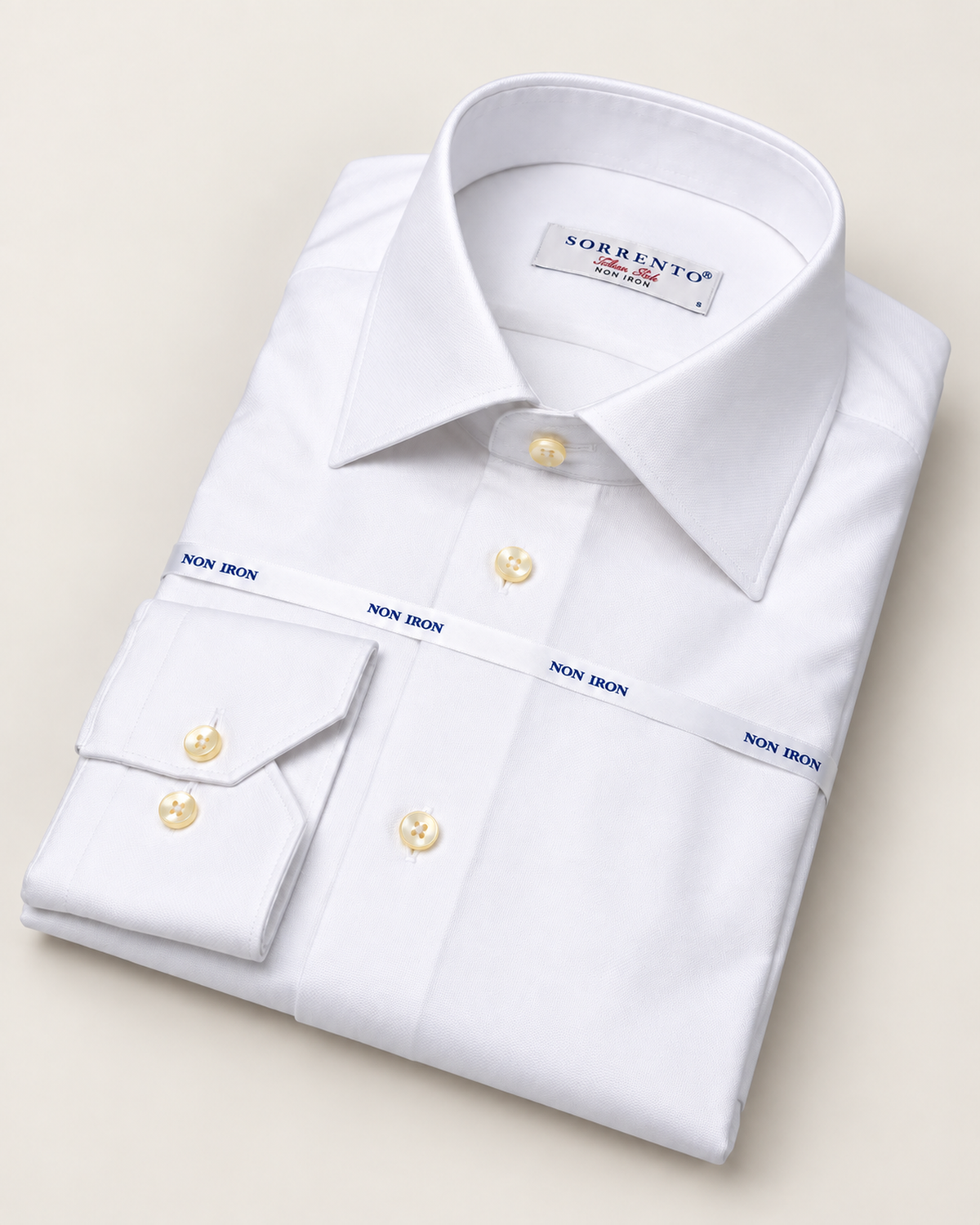 Weisses Baumwoll-Oxford- Non iron