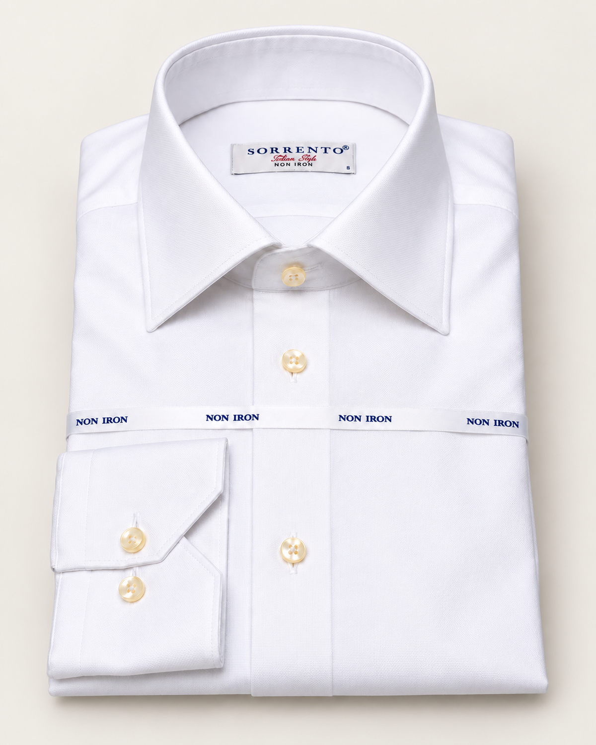 Weisses Baumwoll-Oxford- Non iron