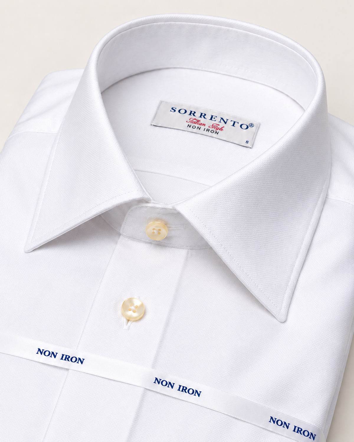 Weisses Baumwoll-Oxford- Non iron