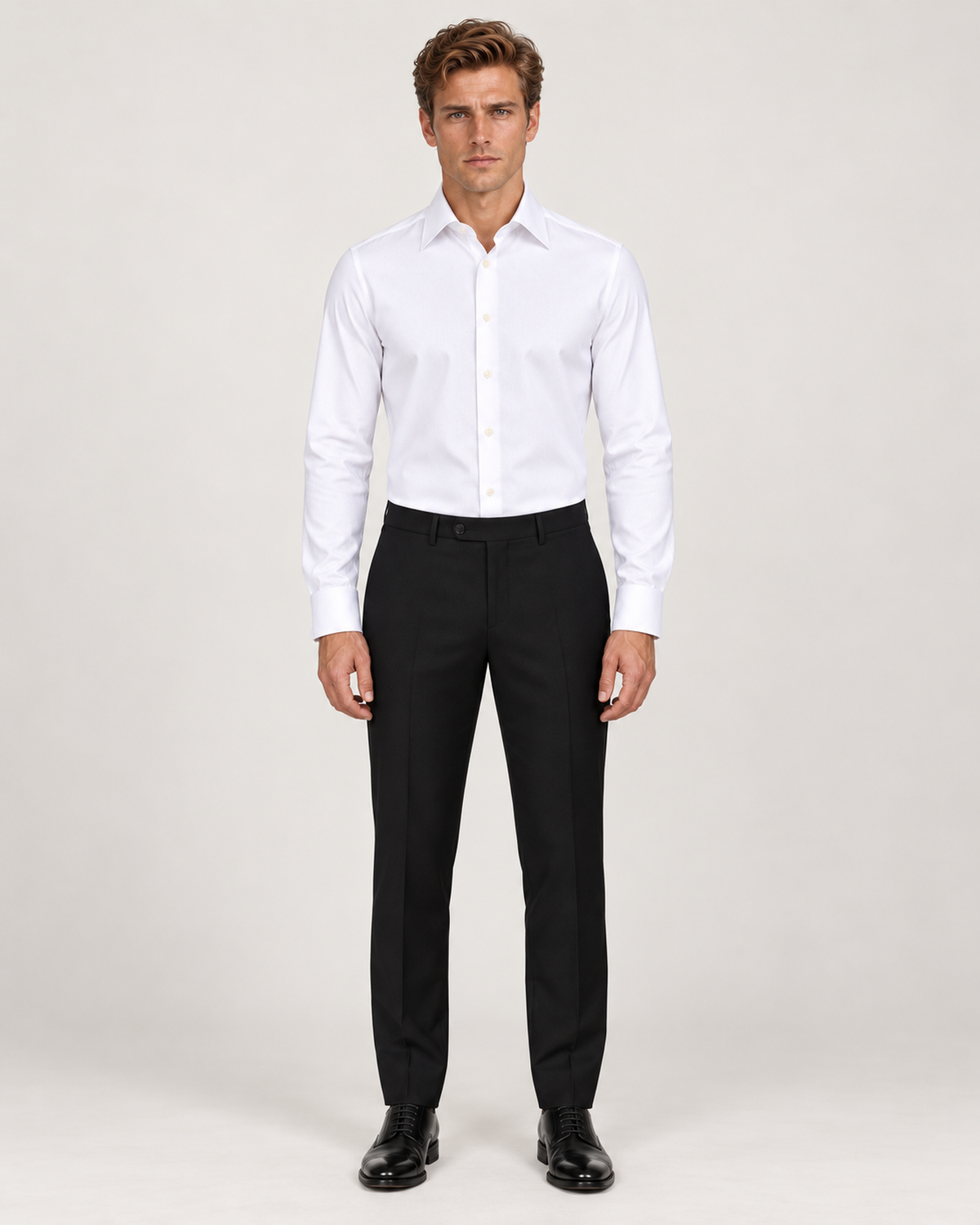 White cotton Oxford - non-iron