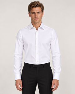 Weisses Baumwoll-Oxford- Non iron