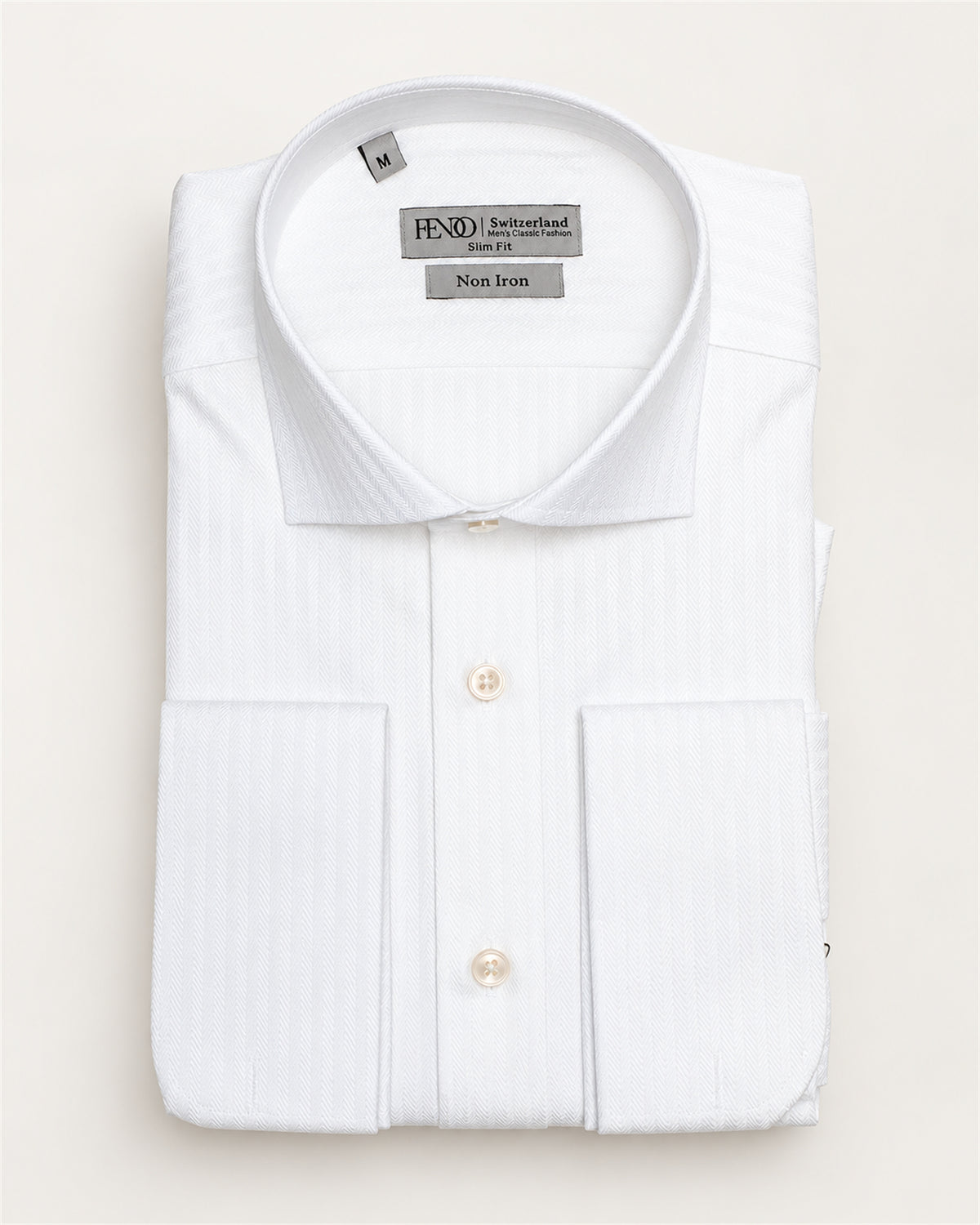 White striped slim fit cotton shirt