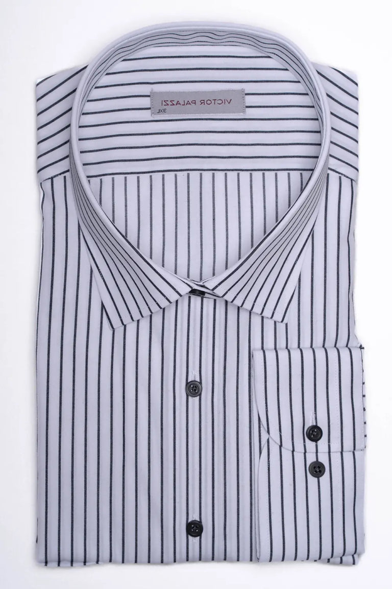 Schwarz gestreiftes Modern Fit Hemd