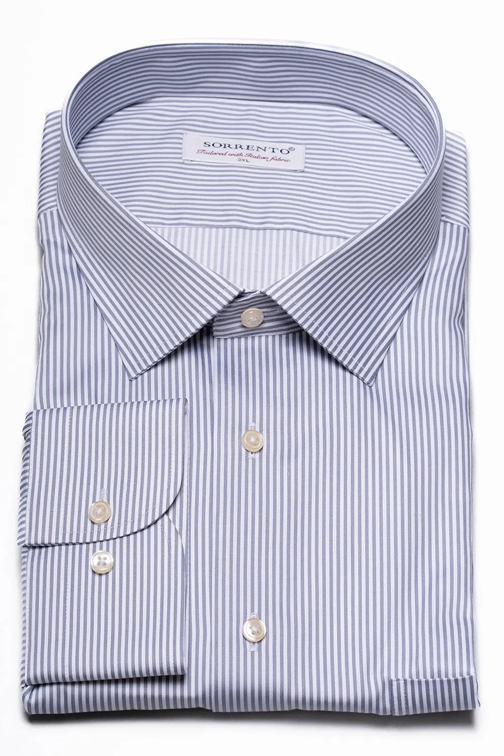 Grau gestreiftes Modern Fit Hemd
