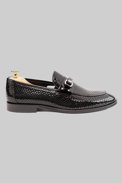 Schwarzer Horsebit-Loafer aus Coroco-Leder