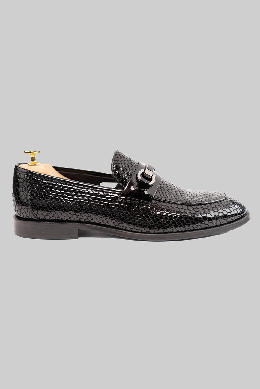 Schwarzer Horsebit-Loafer aus Coroco-Leder