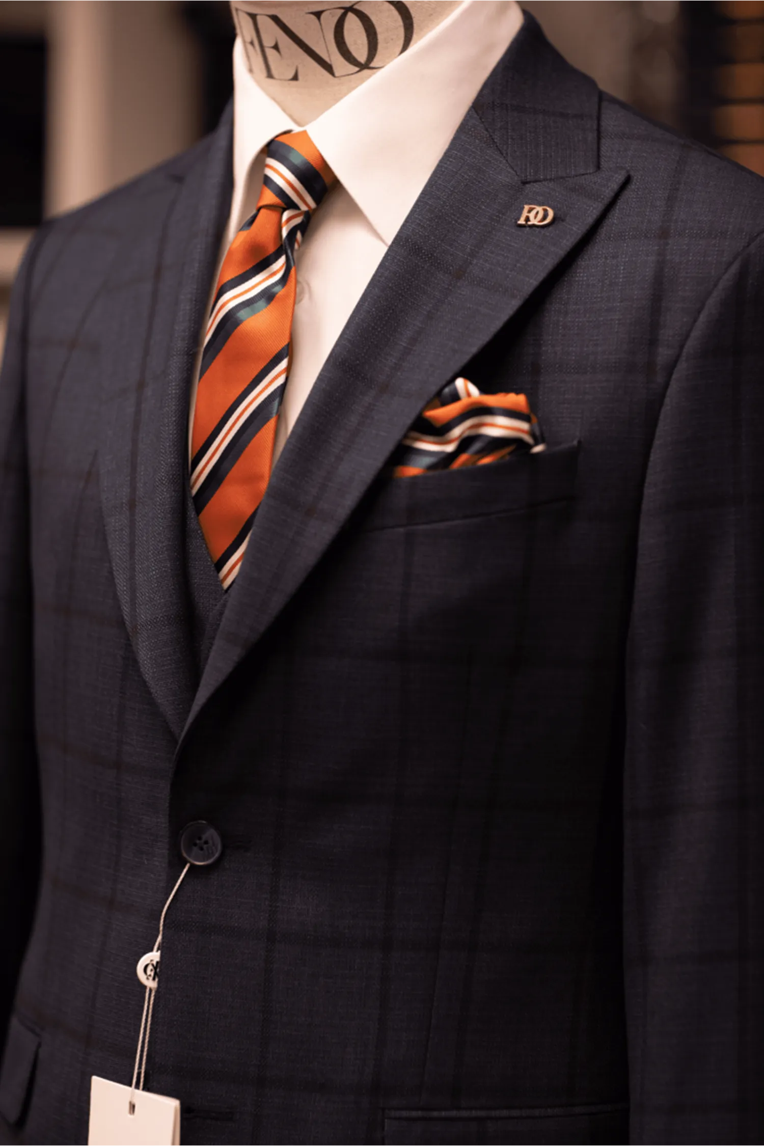 orange striped tie