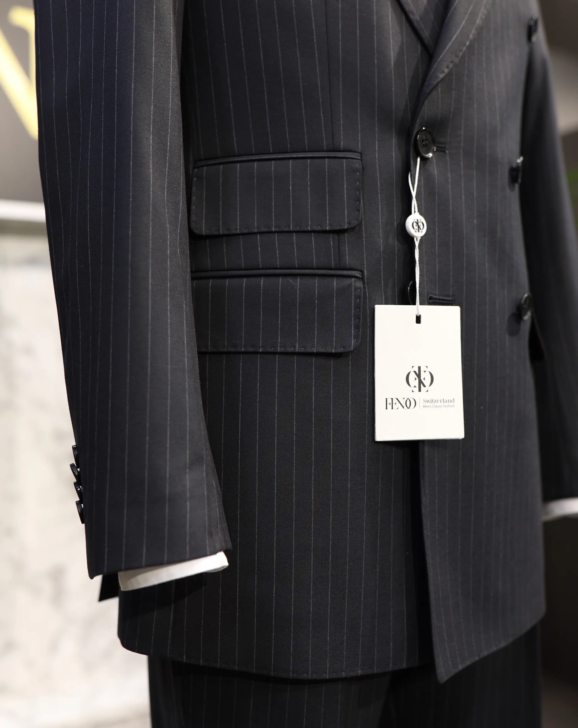 Berneuse gray double-breasted striped suit