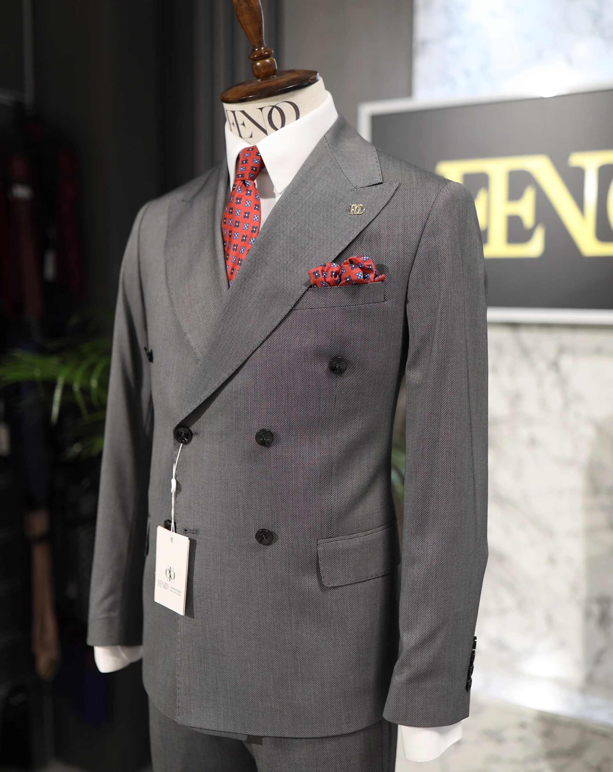 Buchs gray double breasted suit