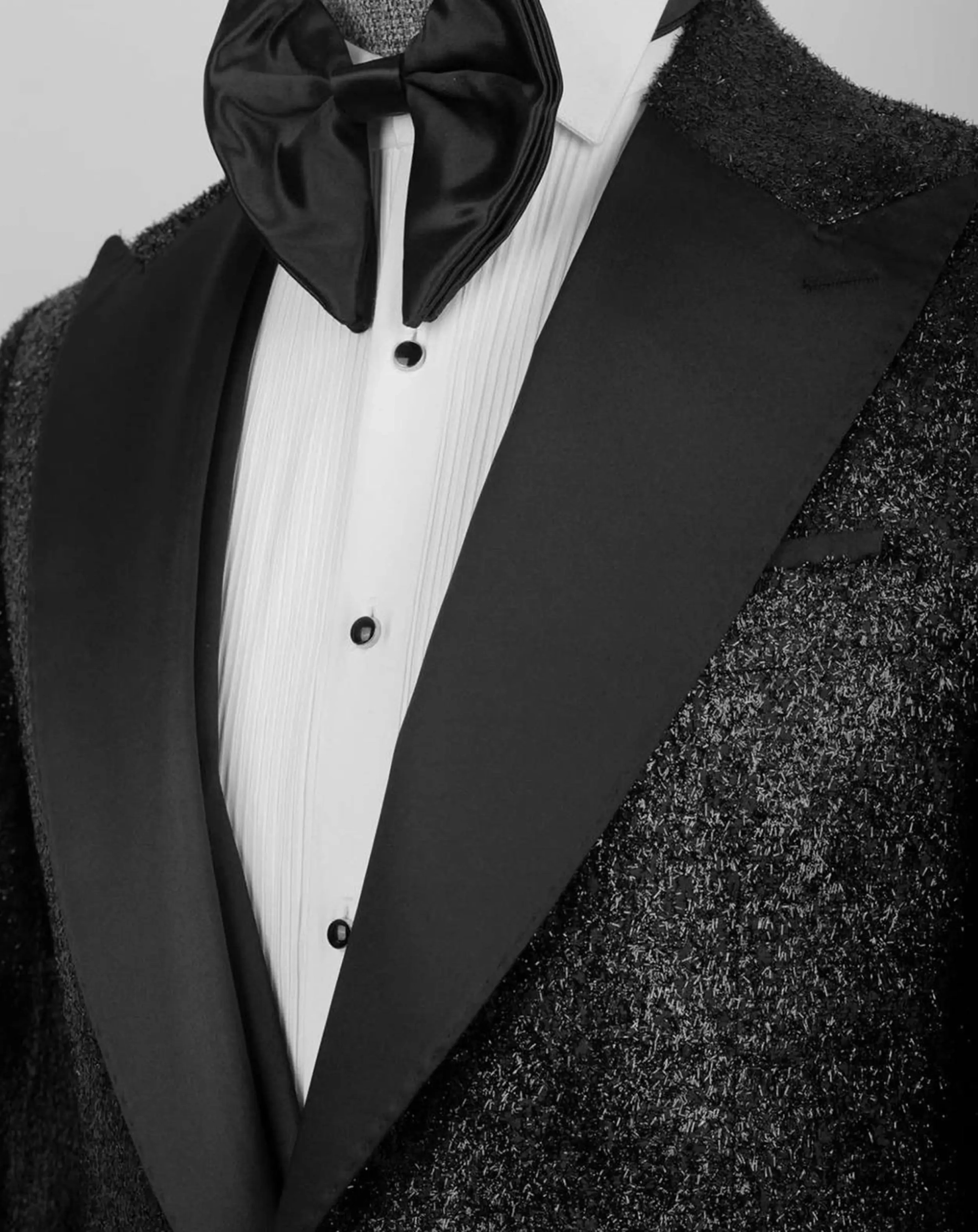 Milano Black silk tuxedo with trousers