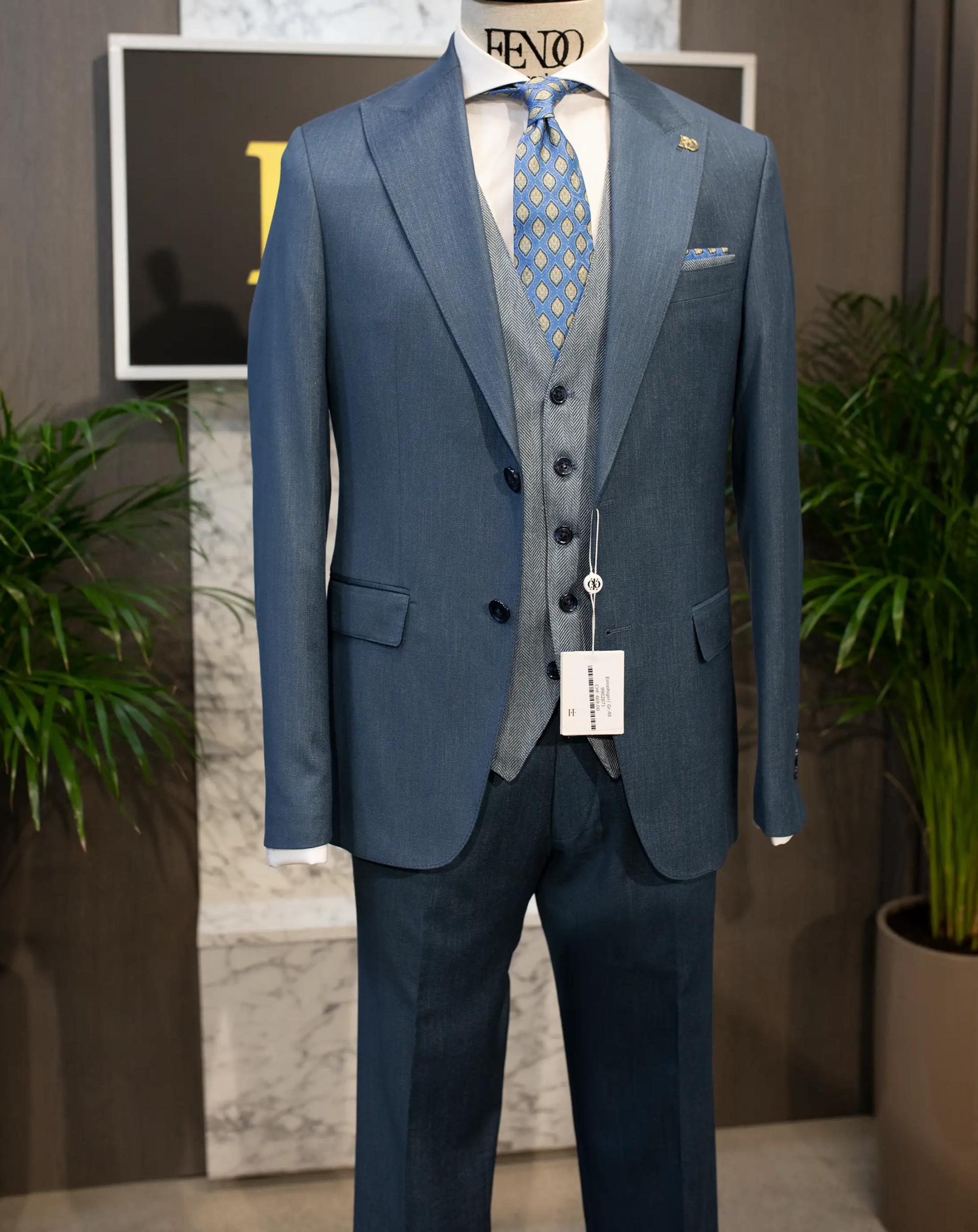 Seville light blue single breasted suit