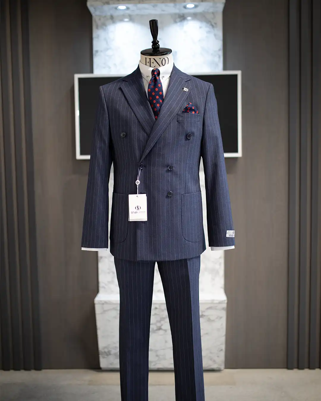 navy blue Double breasted suit