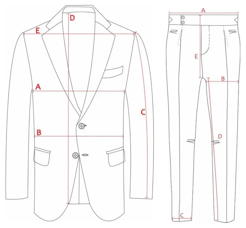 Single Breasted Suit Size Guide