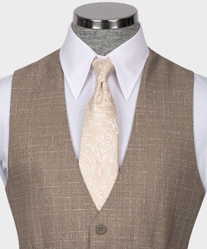 Light brown patterned, modern cut single-breasted suit