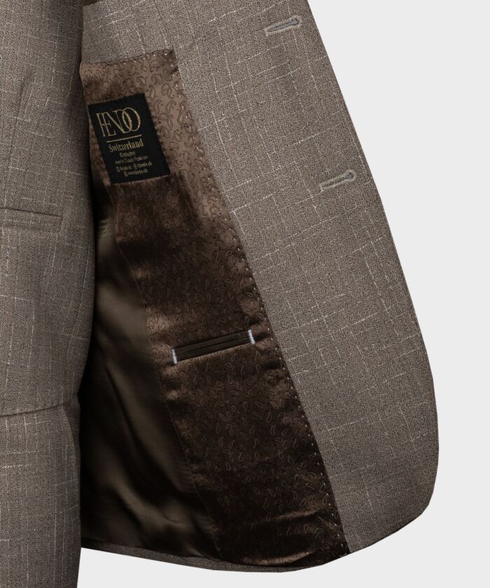 Light brown patterned, modern cut single-breasted suit