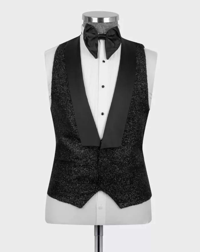 Tuxedo en soie noire Milano avec pantalon