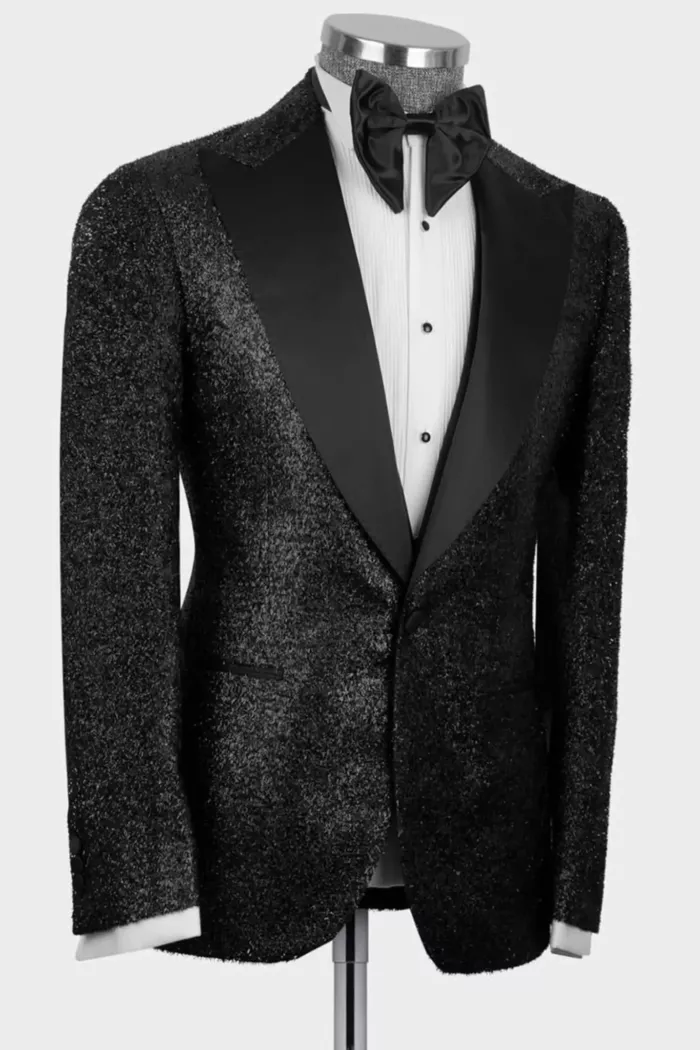 Tuxedo en soie noire Milano avec pantalon