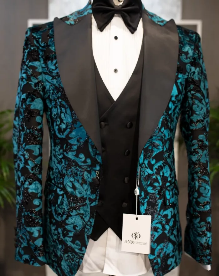 Costume De Smoking Bleu Turquoise Teruel