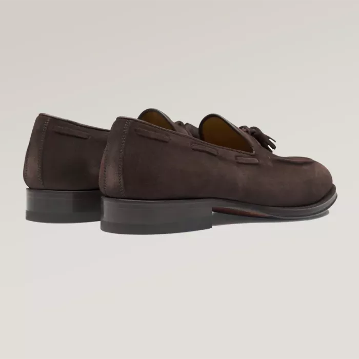 Brauner Loafer aus Wildleder mit Quaste