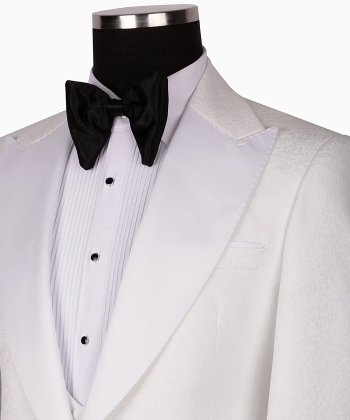 Cream Slim Fit Single Breasted Tuxedo Suit<br>