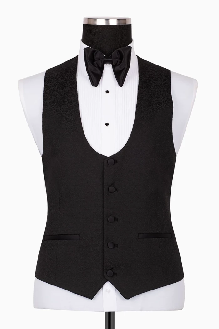 Black Slim Fit Single Breasted Tuxedo Suit<br>