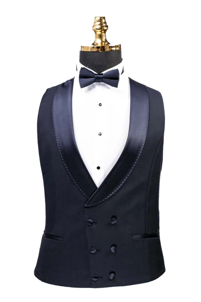 Dark Blue Slim Fit Single Breasted Tuxedo Suit<br>