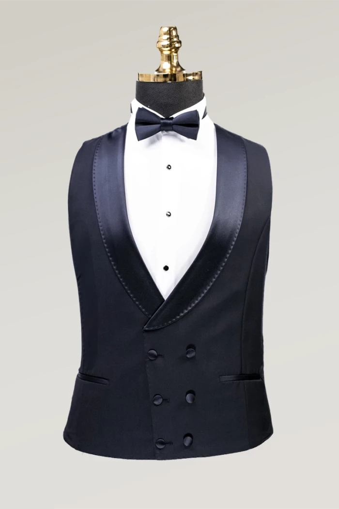 Dark Blue Slim Fit Single Breasted Tuxedo Suit<br>