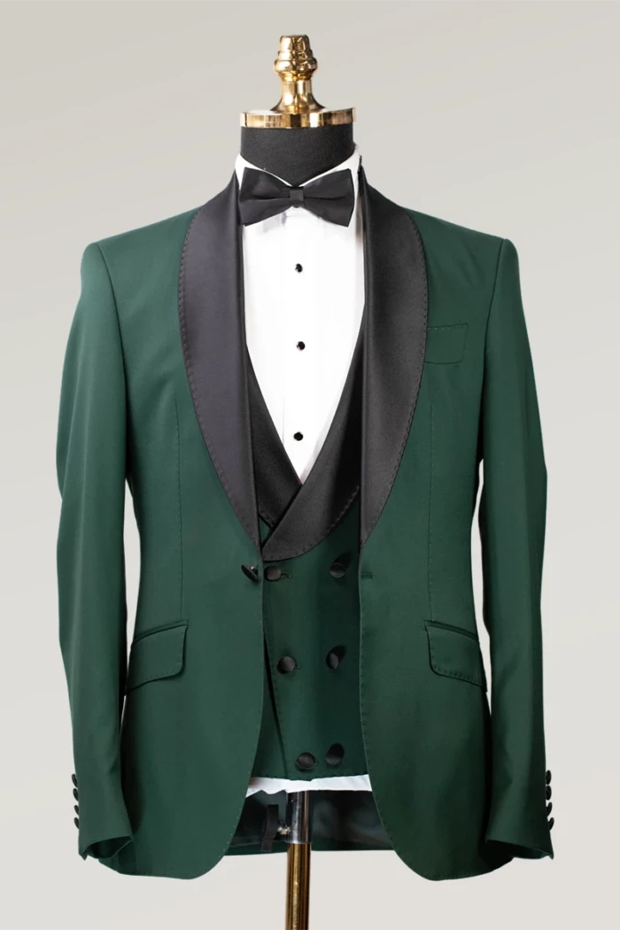 Green Slim Fit Single Breasted Tuxedo Suit