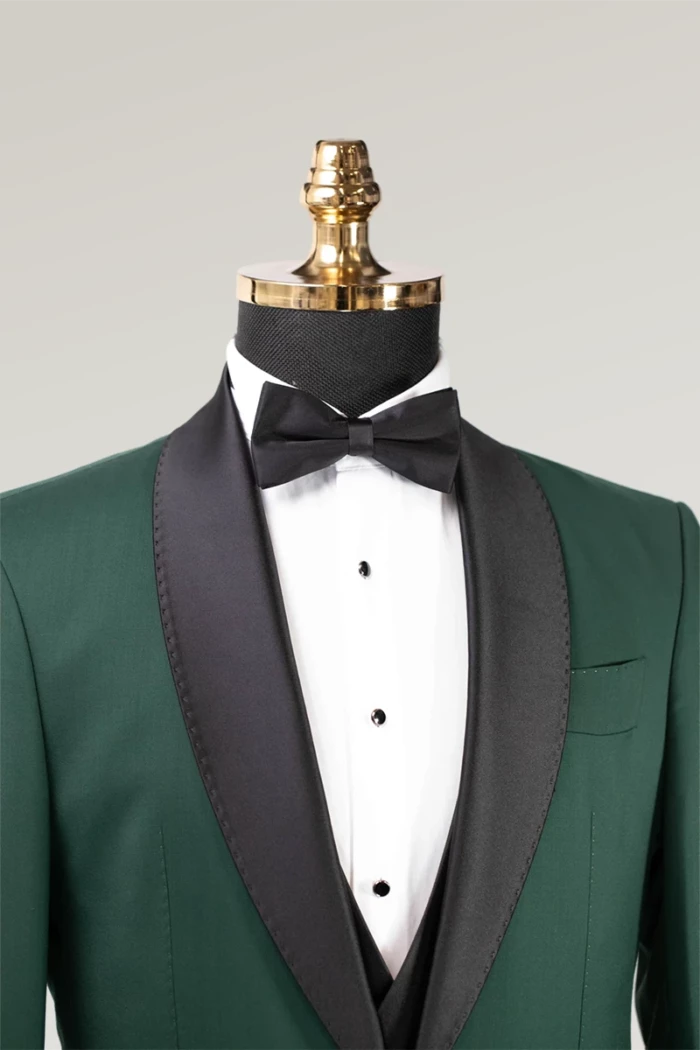 Green Slim Fit Single Breasted Tuxedo Suit