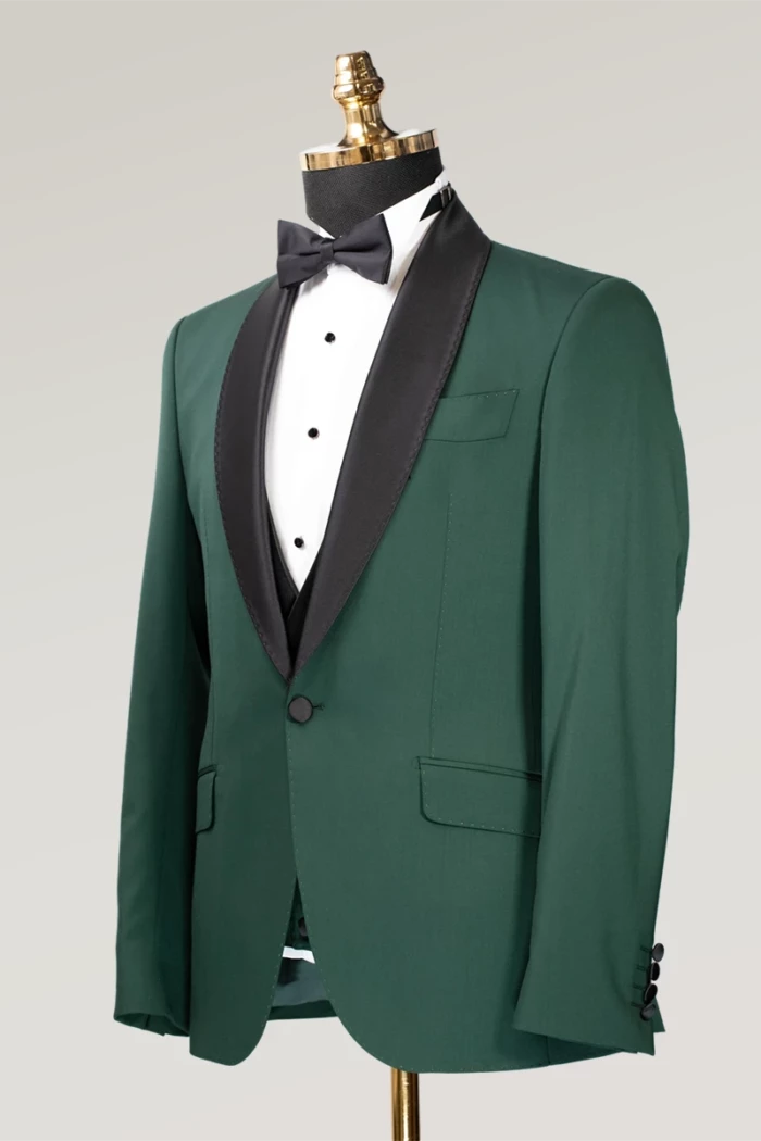 Green Slim Fit Single Breasted Tuxedo Suit