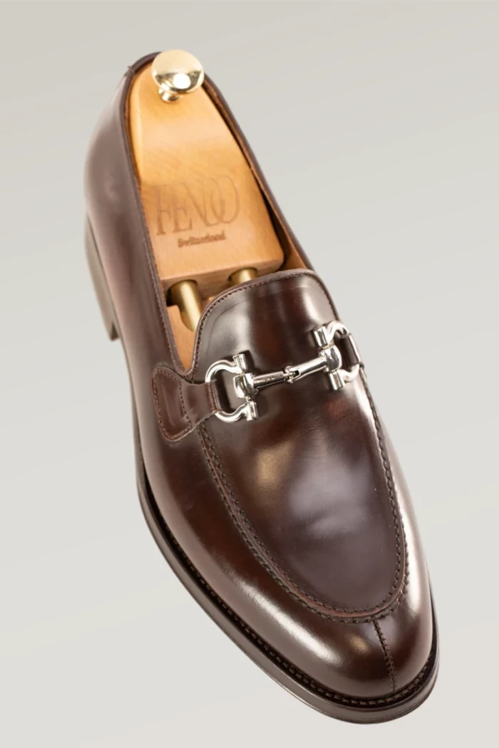 Brown Leather Horsebit Loafer<br>