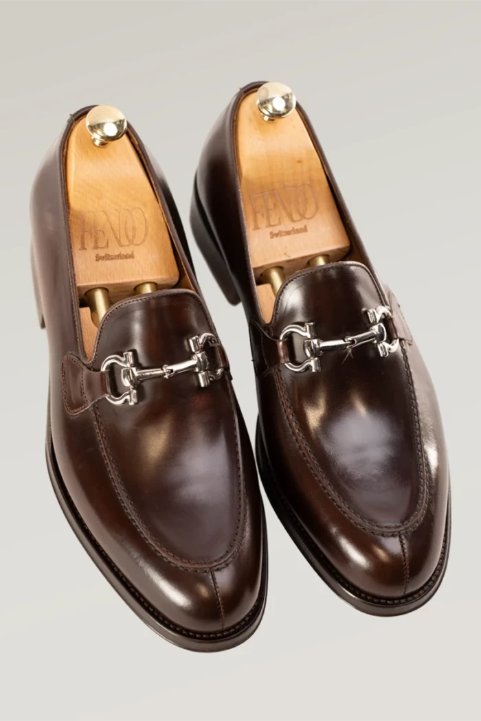 Brown Leather Horsebit Loafer<br>