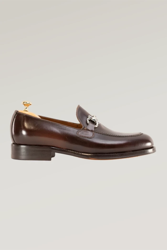 Brown Leather Horsebit Loafer<br>