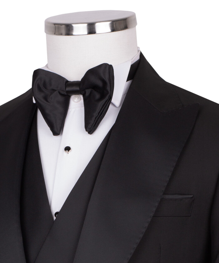 Black Slim Fit Double Breasted Tuxedo Suit<br>