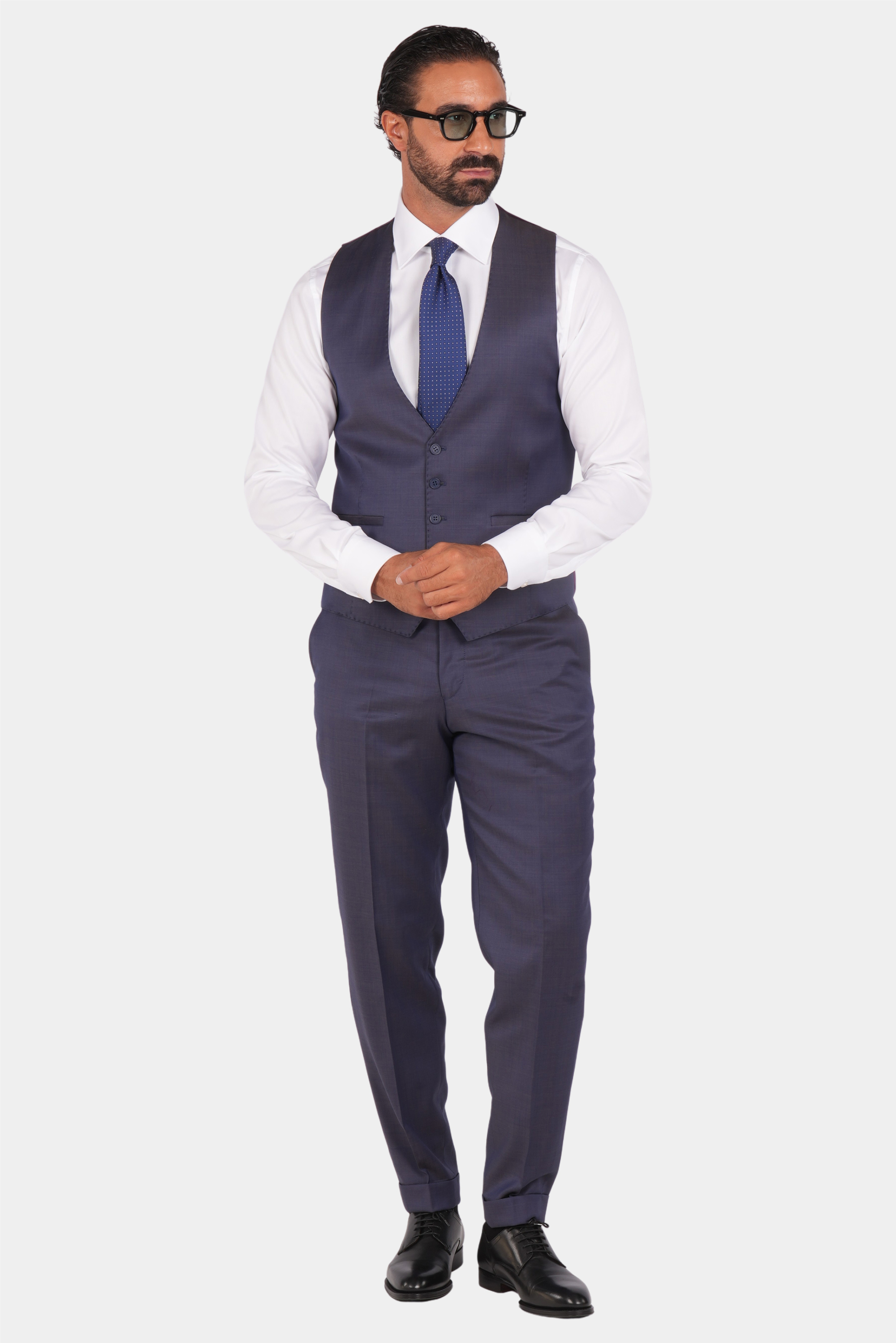 Navy blauer einreihiger Anzug in moderner fit