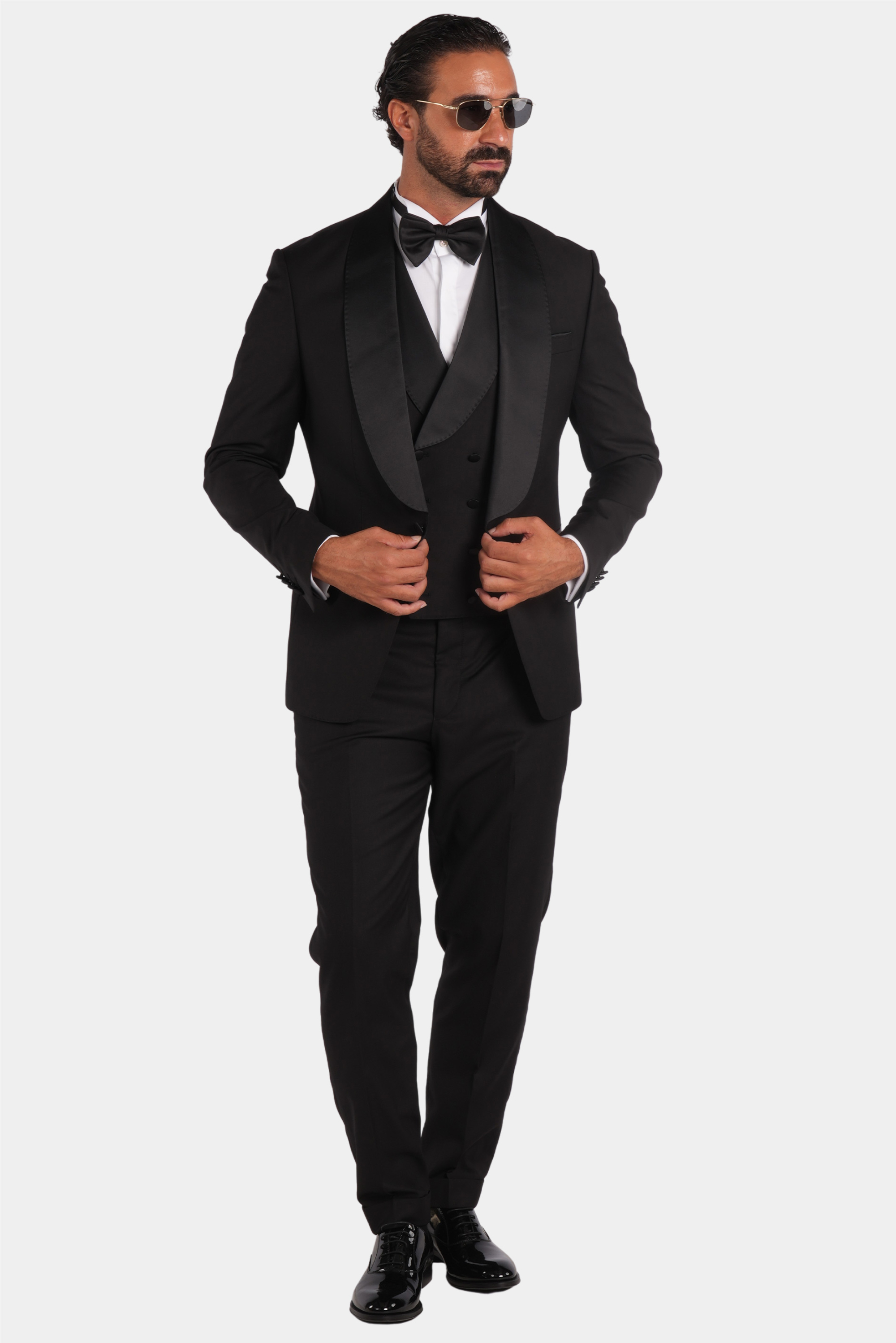 Schwarzer Slim Fit Einreiher Smokinganzug