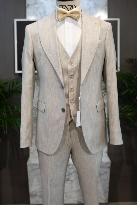 Leon beige single-breasted suit