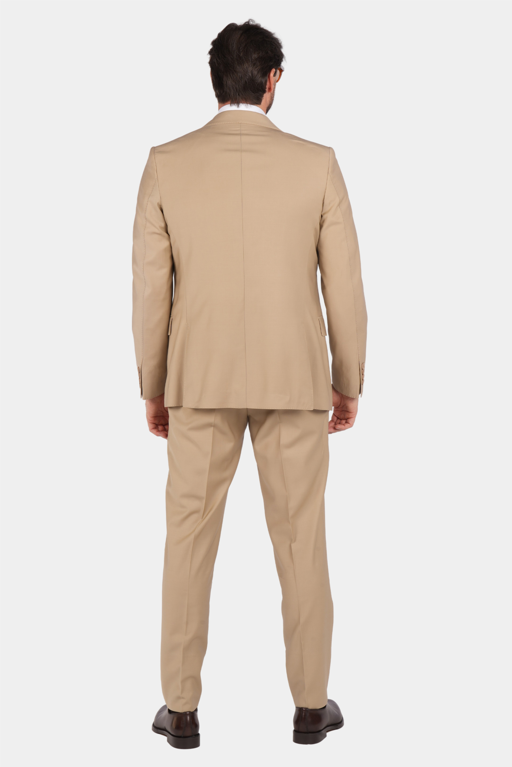 Beige Modern Fit Einreihiger Handarbeit