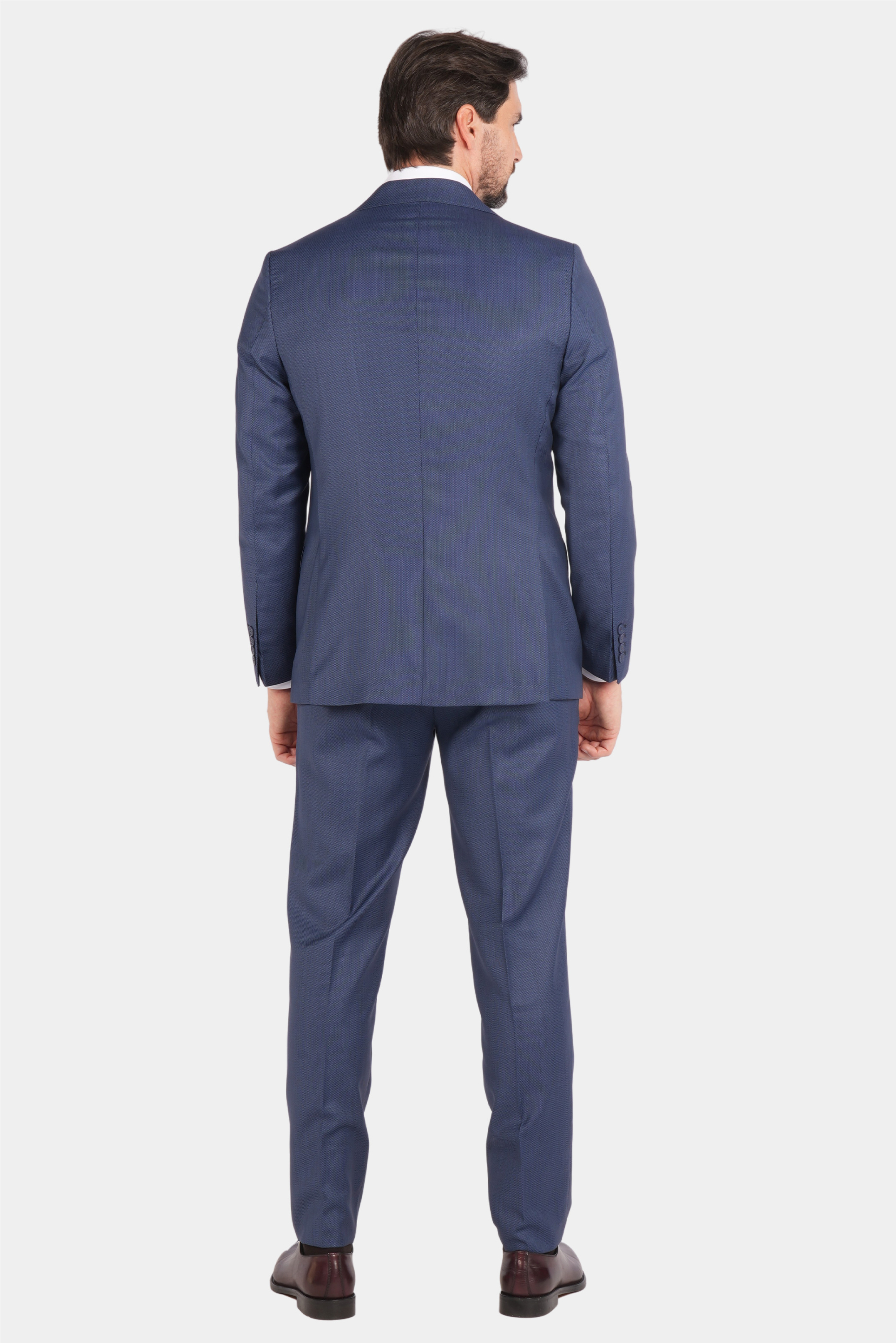 Blauer Modern Fit Anzug einreihig