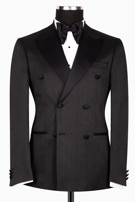 Black Slim Fit Double-breasted Tuxedo