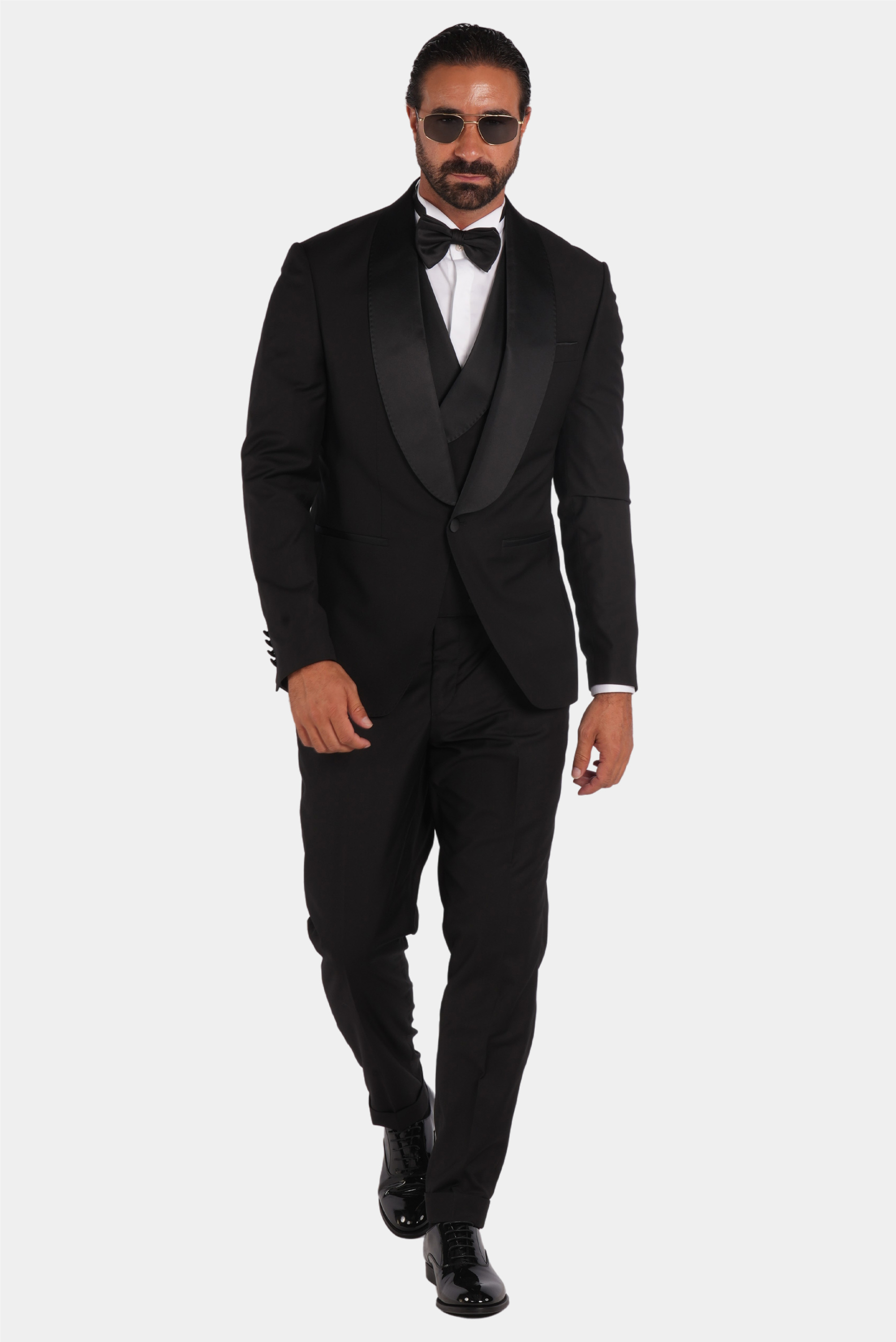 Schwarzer Slim Fit Einreiher Smokinganzug