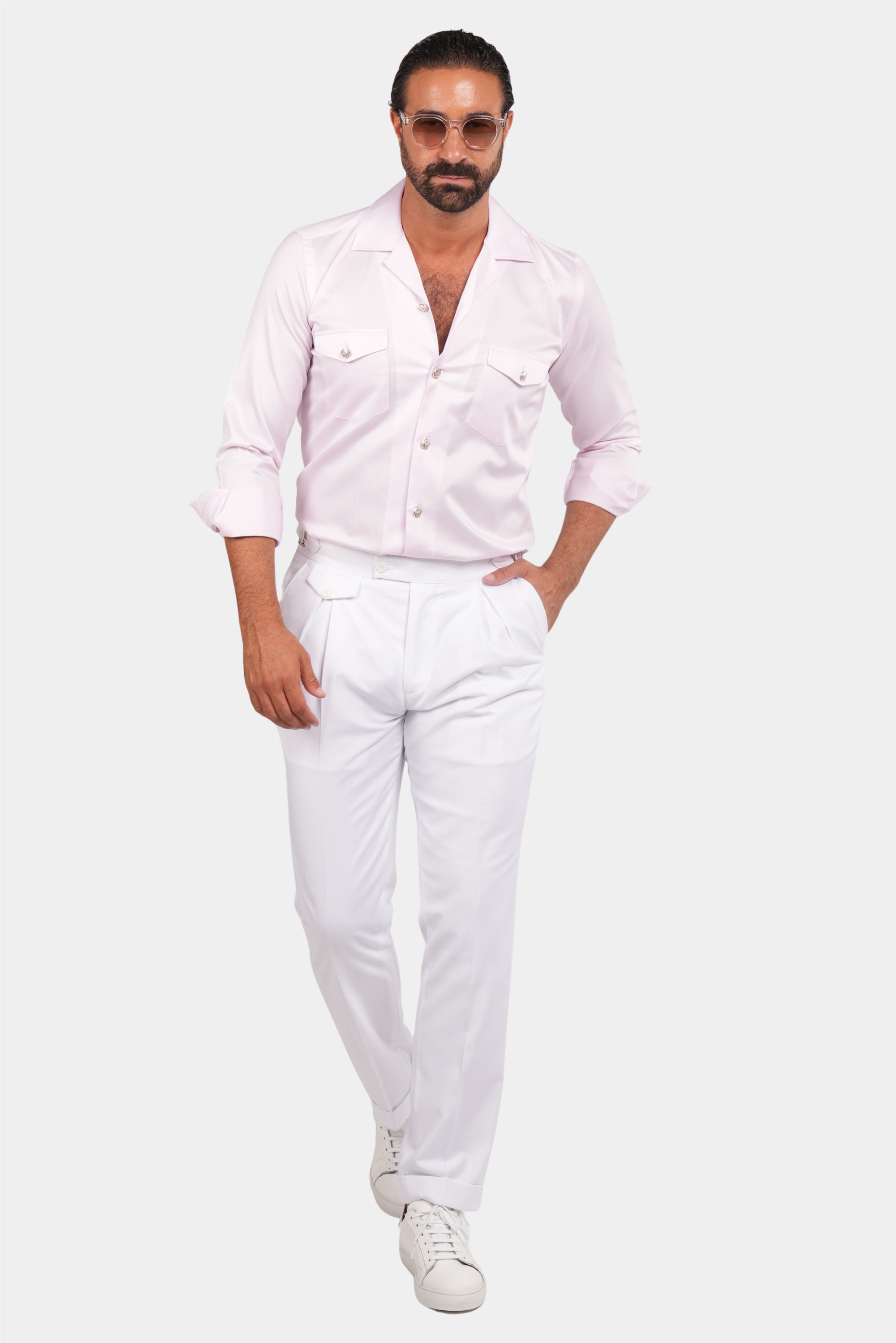 Rosa Safari-Hemd