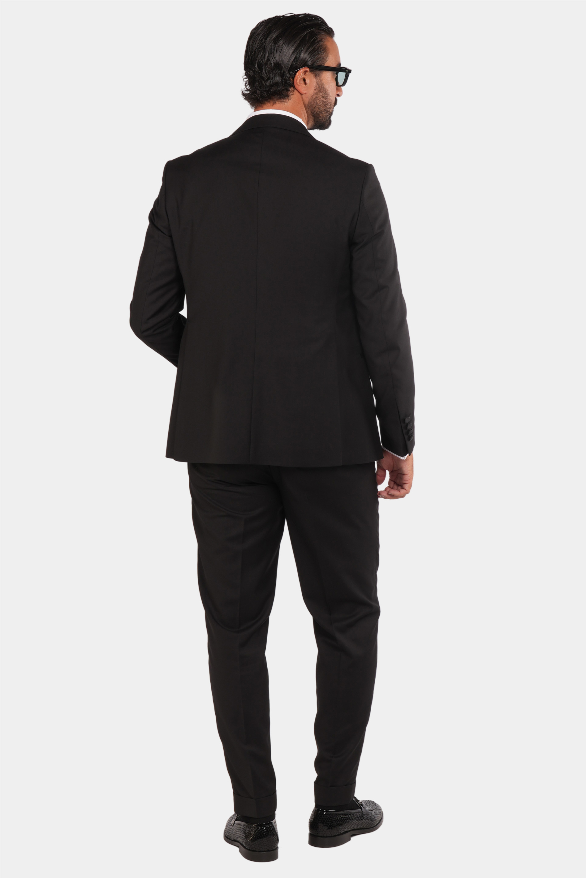 Schwarzer Slim Fit Einreihiger Smokinganzug