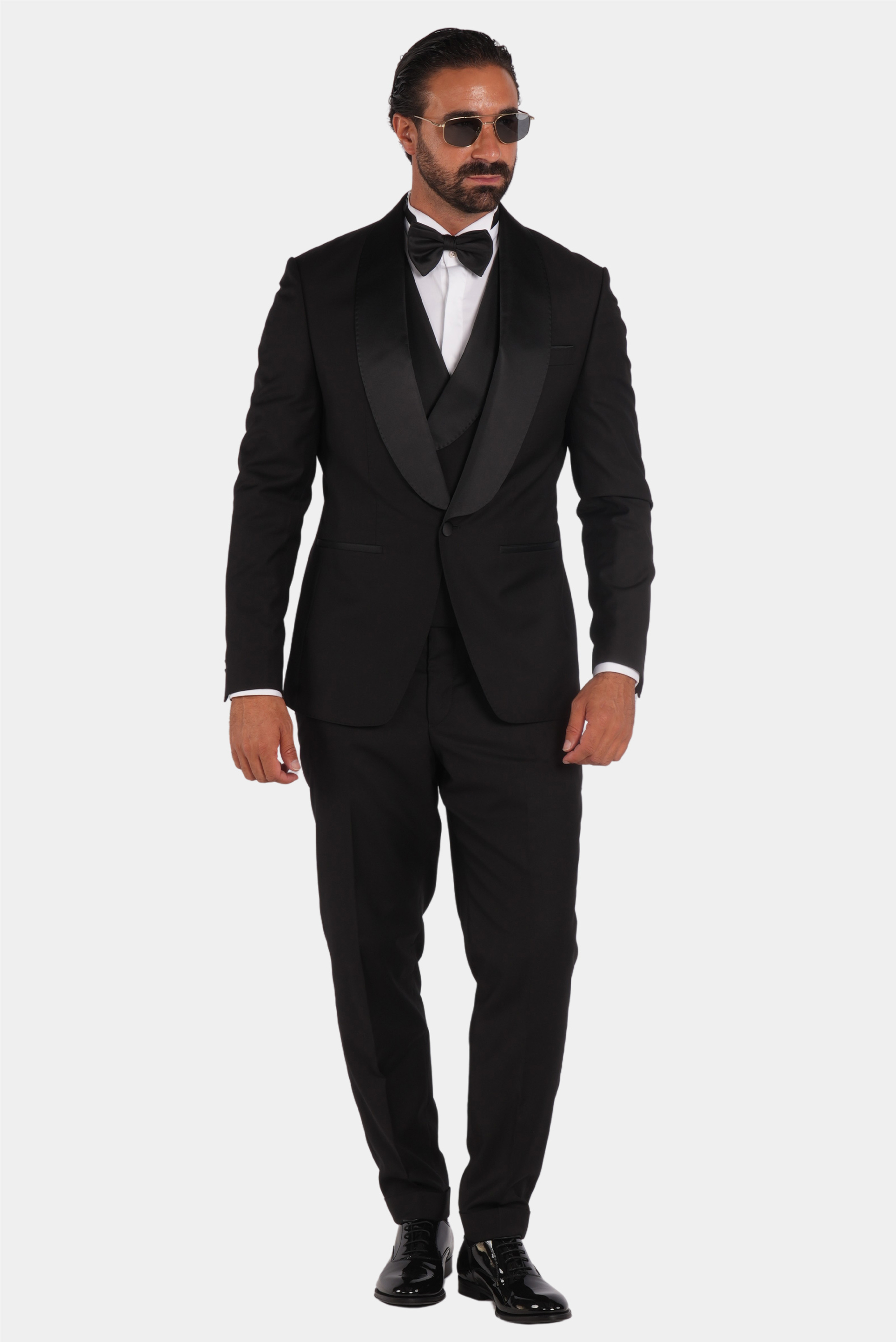 Schwarzer Slim Fit Einreiher Smokinganzug