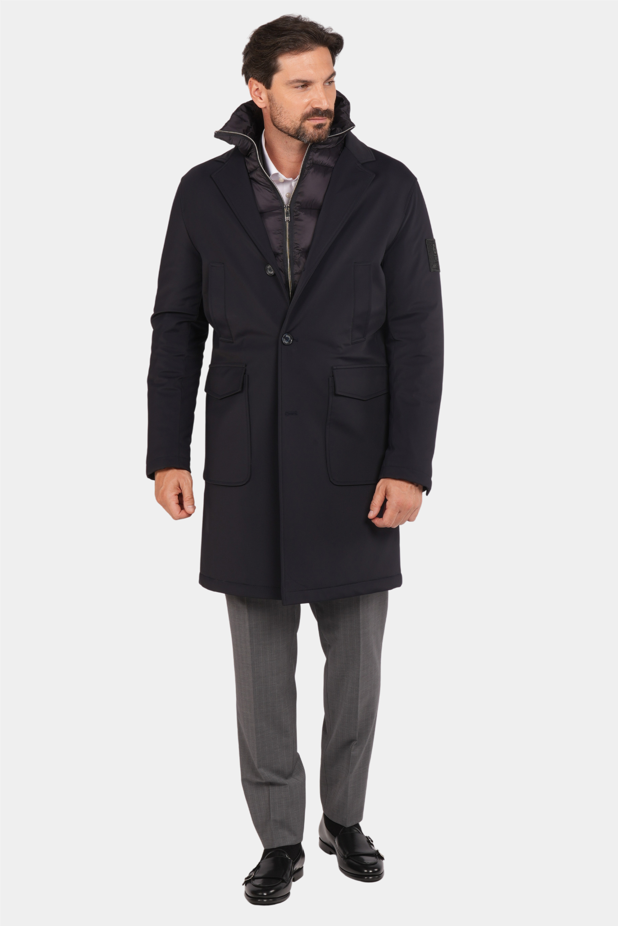 Marineblaue Daunenjacke